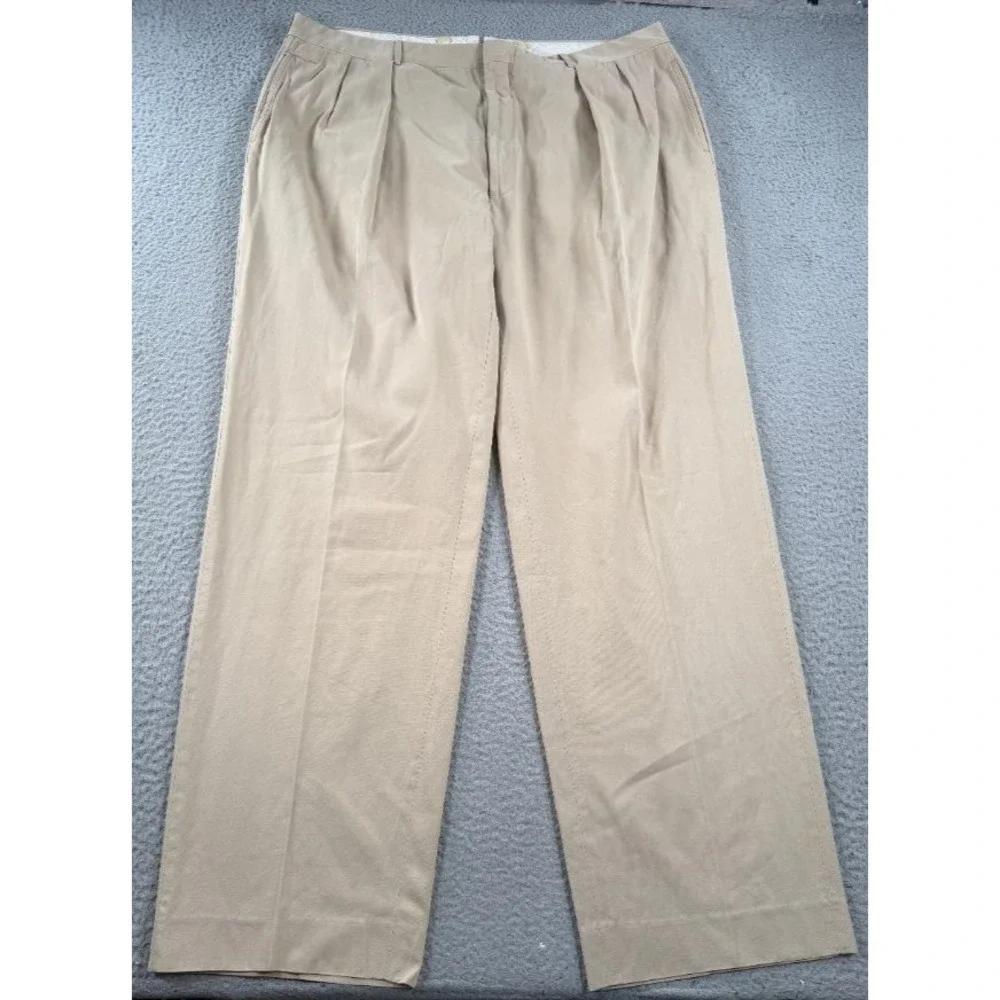 Vintage Polo Ralph Lauren Blue Label Pants Mens 38x32 Khaki Pleated Chino Italy
